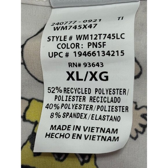 Peanuts Womens XL Scrub Top With Snoopy & Friends Print - Picture 9 of 13